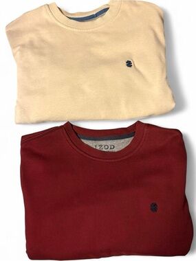 Izod Crewneck Sweatshirt Duo in Cream and Burgundy